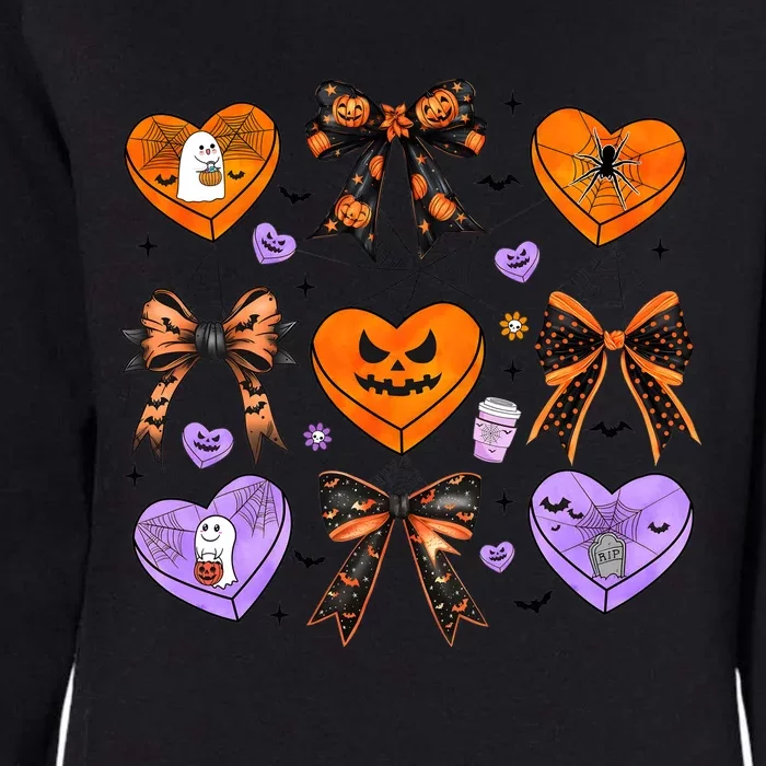 Candy Hearts Halloween Pumpkin Spooky Womens California Wash Sweatshirt