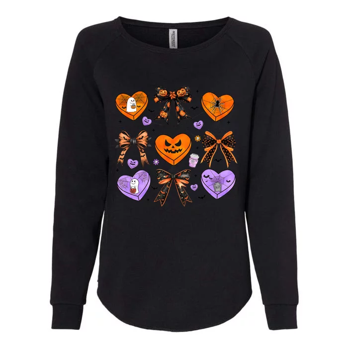 Candy Hearts Halloween Pumpkin Spooky Womens California Wash Sweatshirt