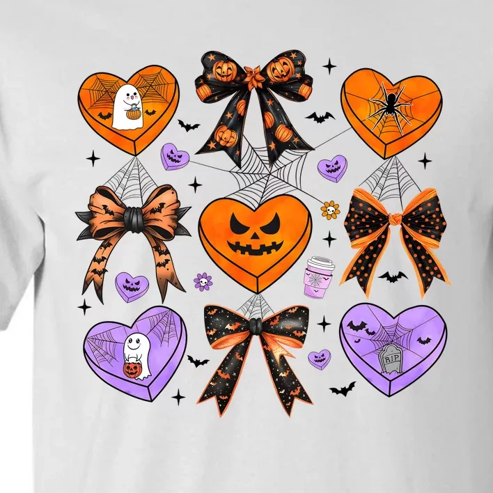 Candy Hearts Halloween Pumpkin Spooky Tall T-Shirt