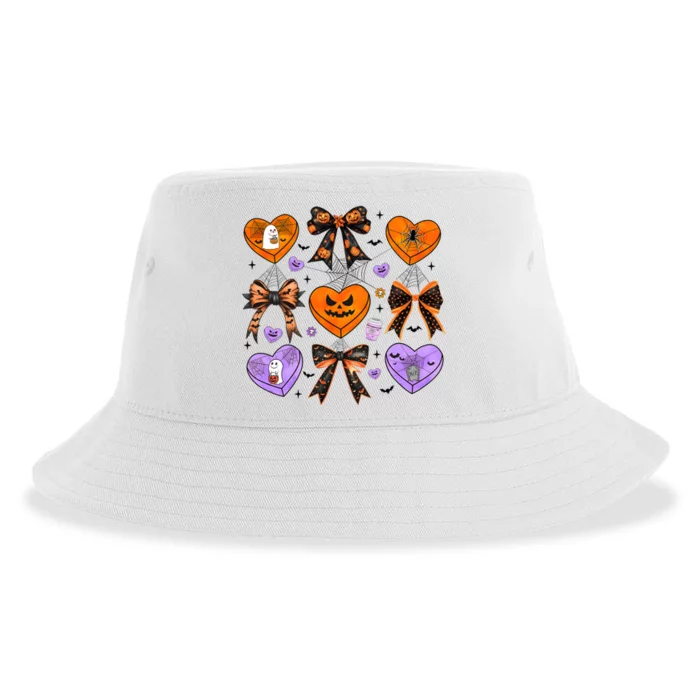 Candy Hearts Halloween Pumpkin Spooky Sustainable Bucket Hat