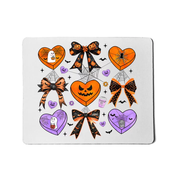 Candy Hearts Halloween Pumpkin Spooky Mousepad