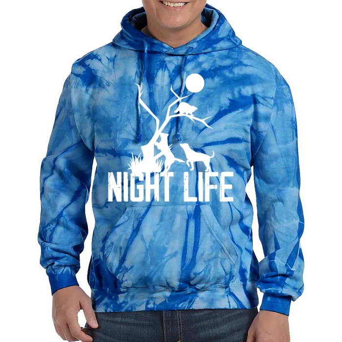 Coon Hound Hunting Night Life Hunting Dog Coon Hunting Gift Tie Dye Hoodie