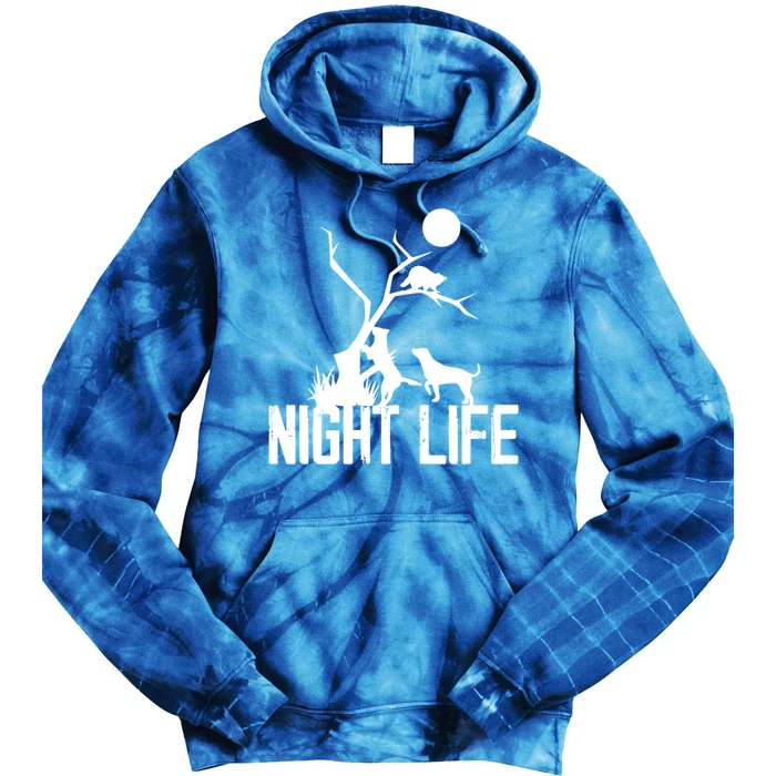 Coon Hound Hunting Night Life Hunting Dog Coon Hunting Gift Tie Dye Hoodie