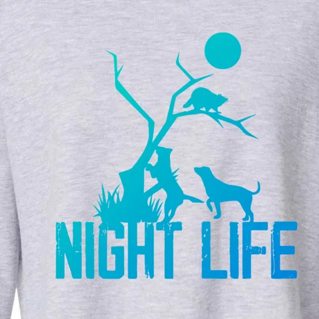 Coon Hound Hunting Night Life Hunting Dog Coon Hunting Gift Cropped Pullover Crew