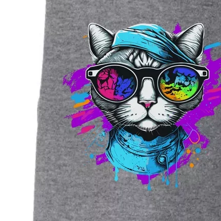 Cool Hipster Hip Cat With Shades Scarf And Hat Doggie 3-End Fleece Hoodie