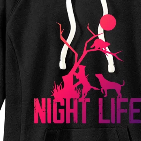 Coon Hound Hunting Night Life Hunting Dog Coon Hunting Gift Women's Fleece Hoodie