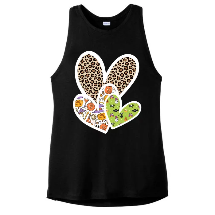 Cute Halloween Hearts Festive Ladies Tri-Blend Wicking Tank