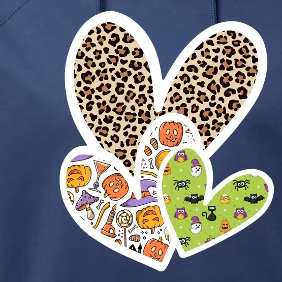 Cute Halloween Hearts Festive Performance Fleece Hoodie