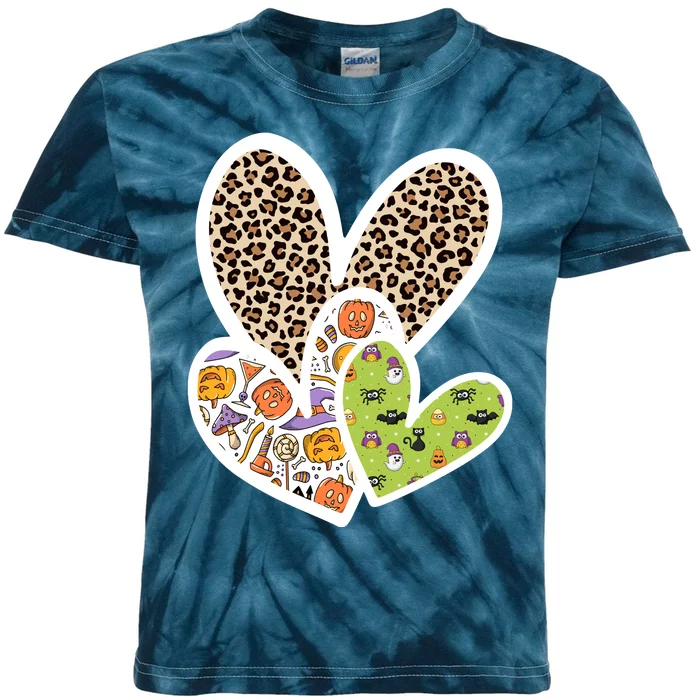 Cute Halloween Hearts Festive Kids Tie-Dye T-Shirt