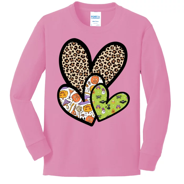 Cute Halloween Hearts Festive Kids Long Sleeve Shirt