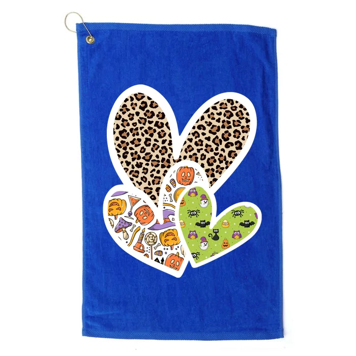 Cute Halloween Hearts Festive Platinum Collection Golf Towel