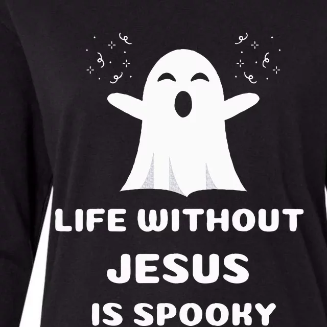 Christian Halloween Humor Church Trick Truck Or Treat Saying Womens Cotton Relaxed Long Sleeve T-Shirt