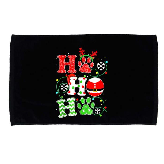 Christmas Ho Ho Ho Dog Paw Gift For Dog Lover Funny Xmas Cute Gift Microfiber Hand Towel