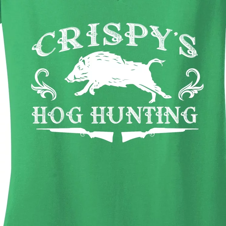 CrispyS Hog Hunting Women's V-Neck T-Shirt