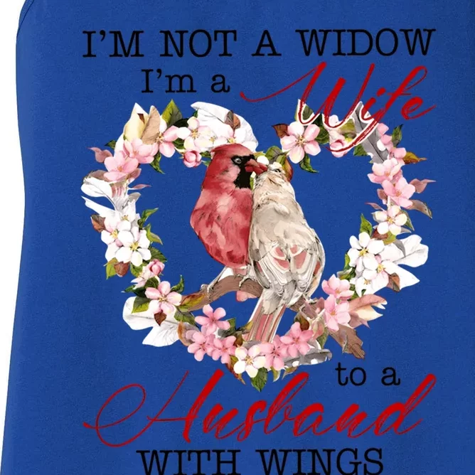 Cardinal Husband In Heaven IM Not Widow Angel Loving Memory Gift Women's Racerback Tank