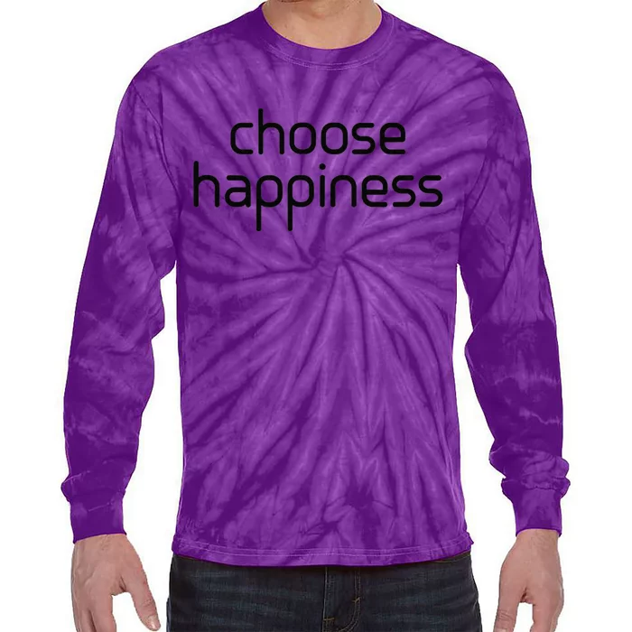 Choose Happiness Inspirational Quote Tie-Dye Long Sleeve Shirt