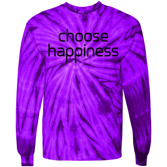 Choose Happiness Inspirational Quote Tie-Dye Long Sleeve Shirt