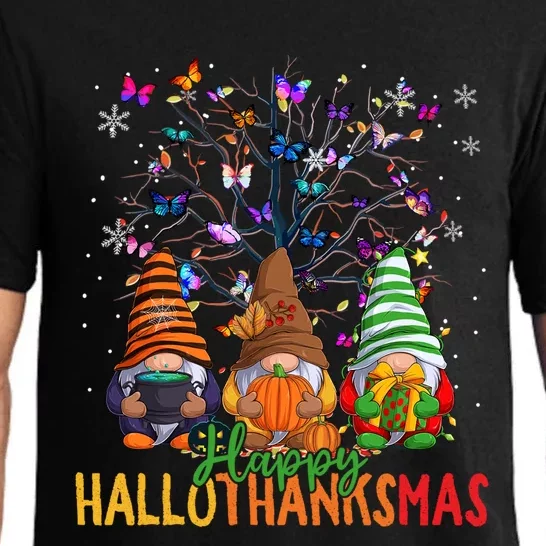 Cherish Hallothankmas In Gnome Style Gift Pajama Set