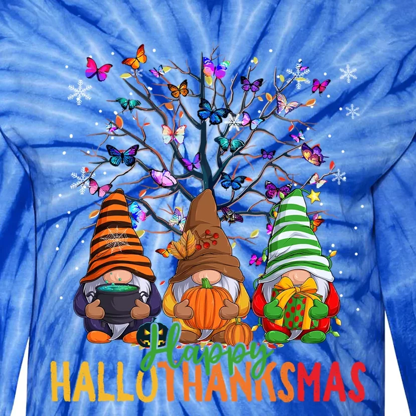 Cherish Hallothankmas In Gnome Style Gift Tie-Dye Long Sleeve Shirt