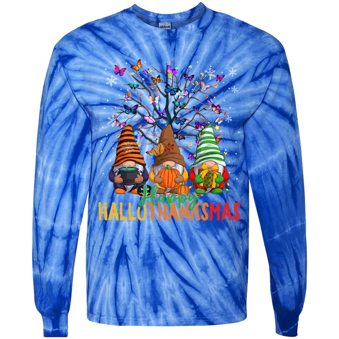 Cherish Hallothankmas In Gnome Style Gift Tie-Dye Long Sleeve Shirt