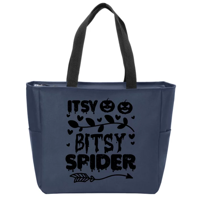 Cute Halloween Itsy Bitsy Spider Zip Tote Bag