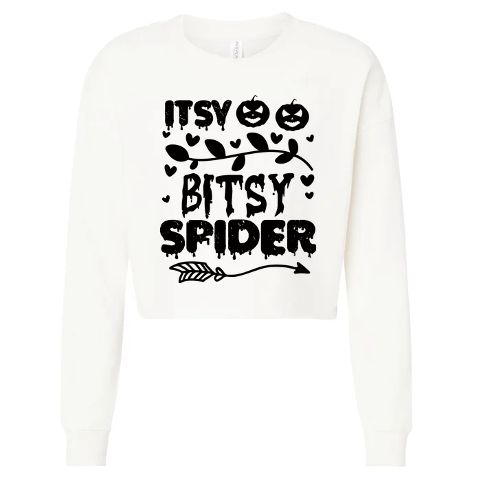 Cute Halloween Itsy Bitsy Spider Cropped Pullover Crew