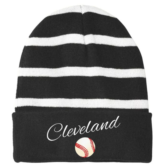 Cleveland Hometown Indian Tribe Striped Beanie with Solid Band