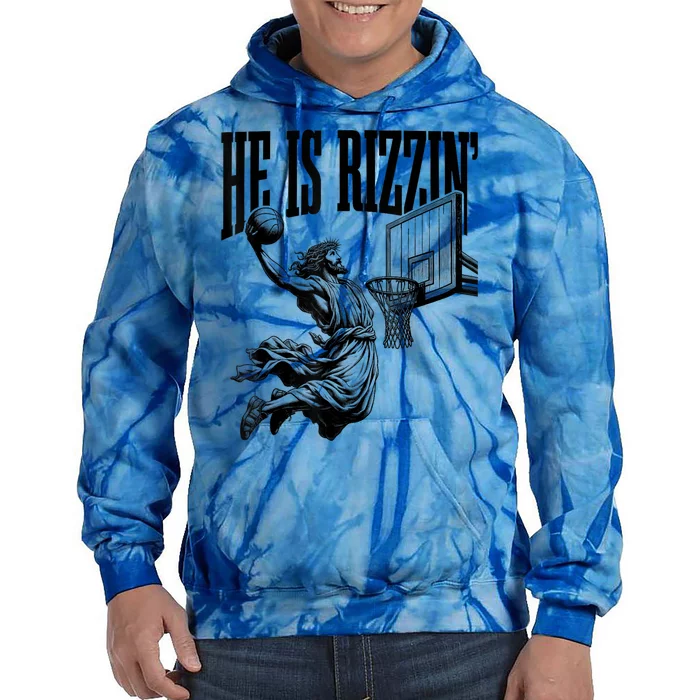 Cool He Is Rizzin Basketball Religious Tie Dye Hoodie