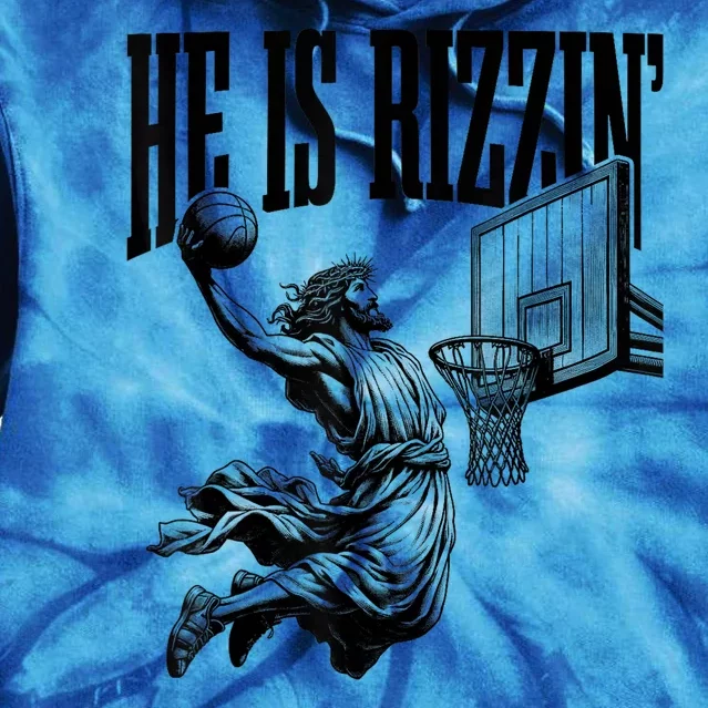 Cool He Is Rizzin Basketball Religious Tie Dye Hoodie