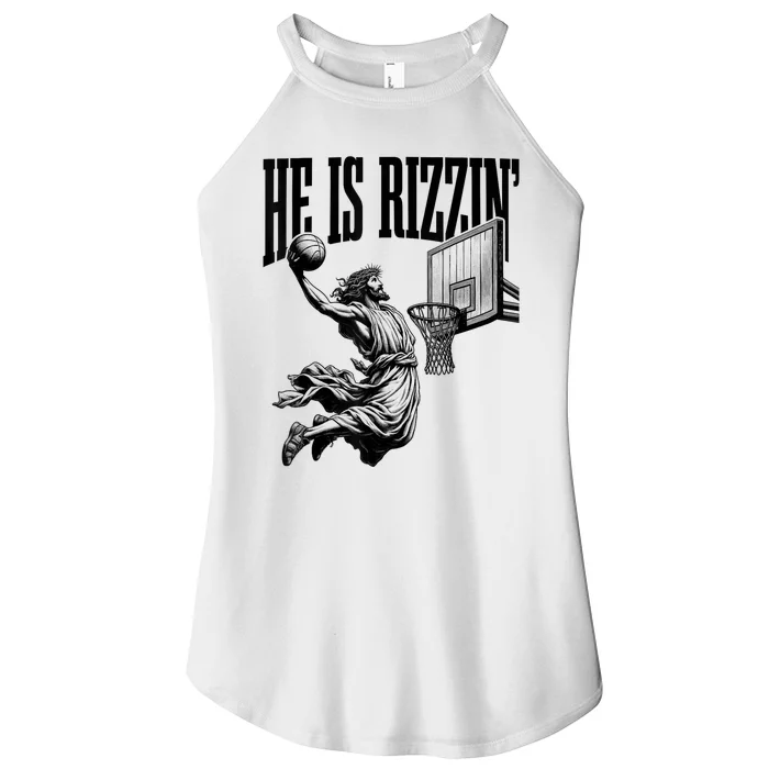 Cool He Is Rizzin Basketball Religious Women’s Perfect Tri Rocker Tank