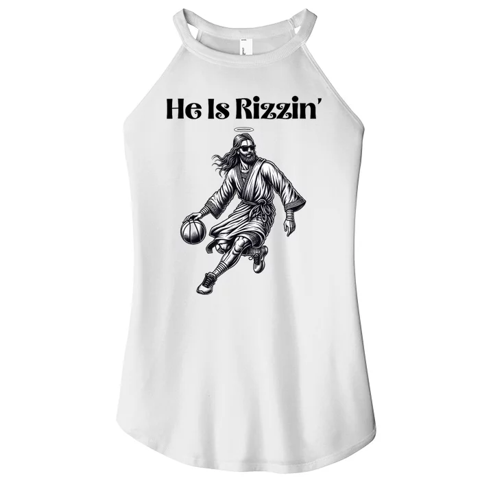 Cool He Is Rizzin Basketball Religious Women’s Perfect Tri Rocker Tank