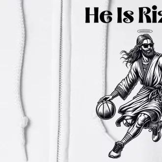 Cool He Is Rizzin Basketball Religious Full Zip Hoodie