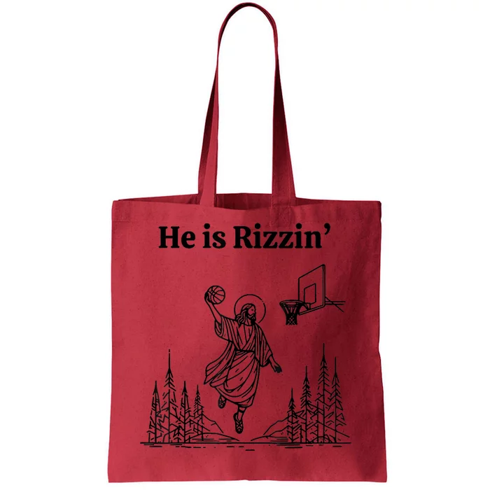 Cool He Is Rizzin Religious Basketball Tote Bag