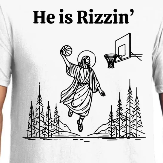 Cool He Is Rizzin Religious Basketball Pajama Set