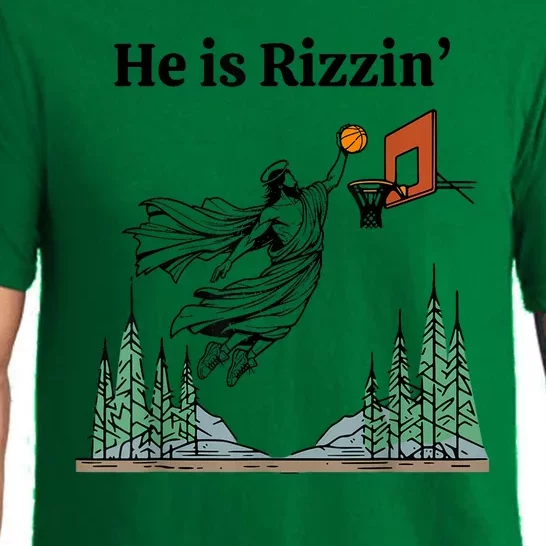 Cool He Is Rizzin Religious Basketball Pajama Set