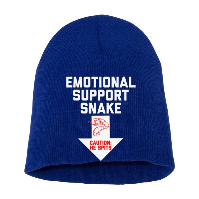 Crude Humor Inappropriate Emotional Support Snake Halloween Short Acrylic Beanie