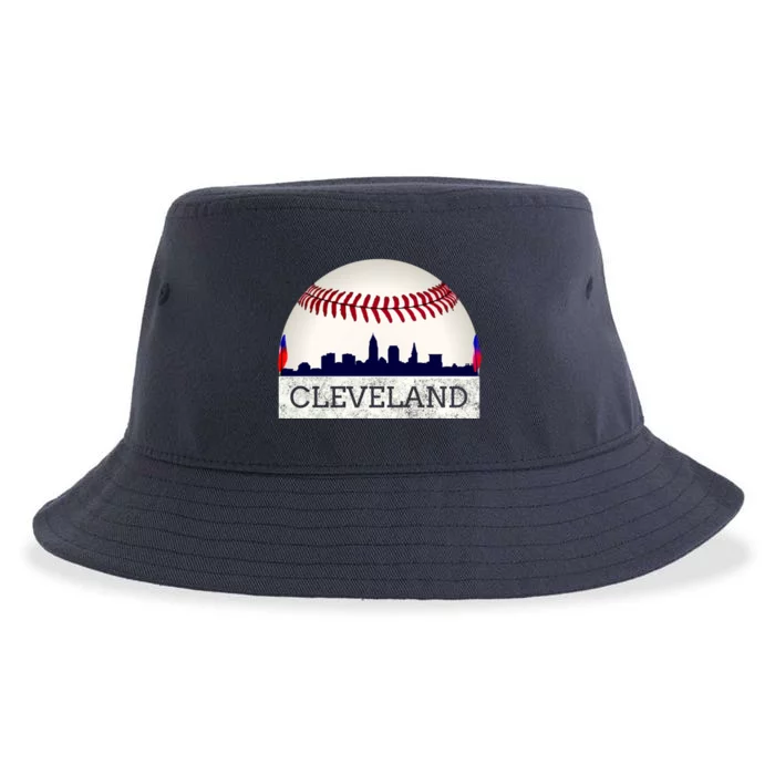 Cleveland Hometown Indian Tribe Design Skyline Ball Design Sustainable Bucket Hat