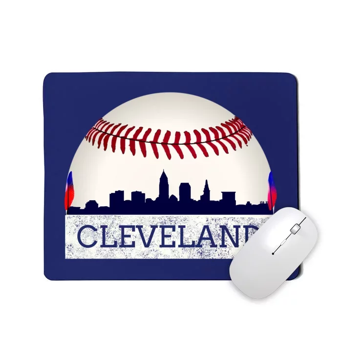 Cleveland Hometown Indian Tribe Design Skyline Ball Design Mousepad