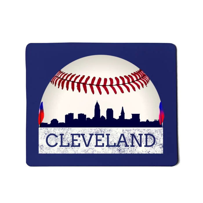 Cleveland Hometown Indian Tribe Design Skyline Ball Design Mousepad