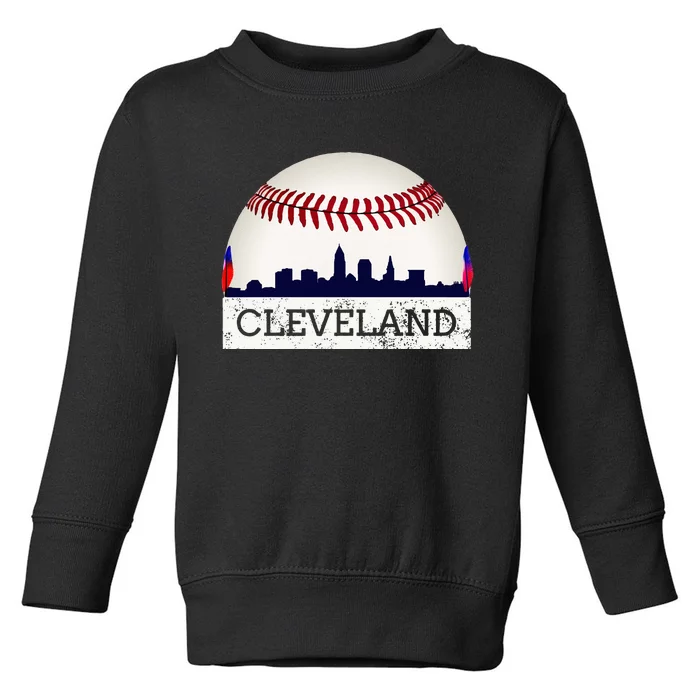 Cleveland Hometown Indian Tribe Skyline Ball Design Toddler Sweatshirt