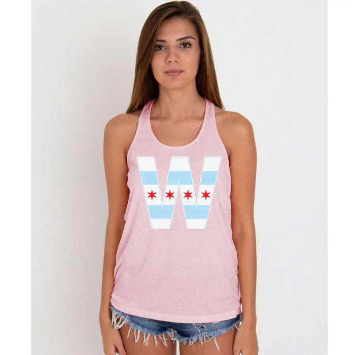 Chicago City Flag W Women's Knotted Racerback Tank