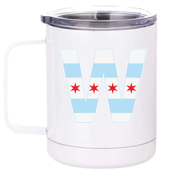 Chicago City Flag W Front & Back 12oz Stainless Steel Tumbler Cup