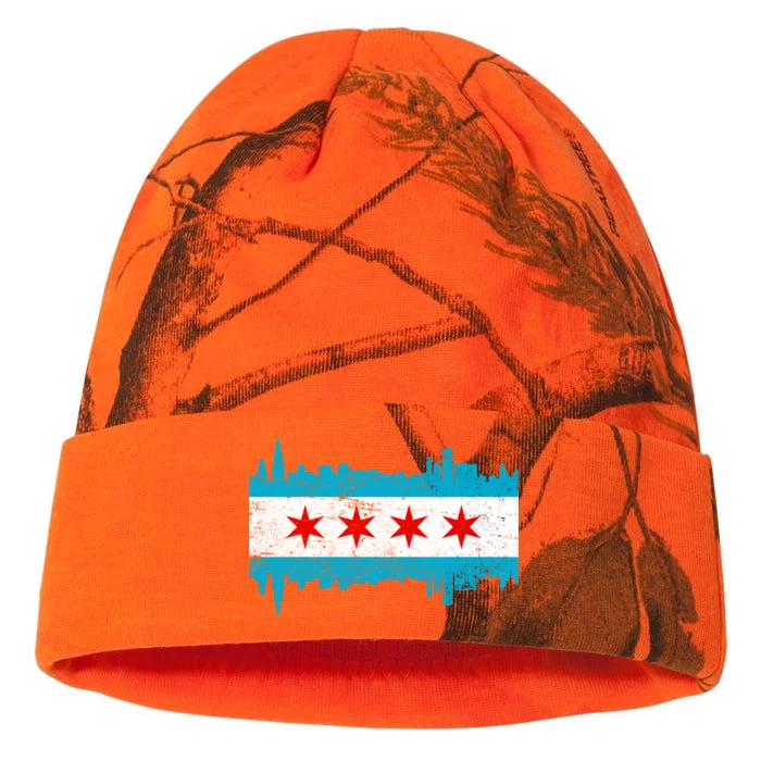 Chicago City Skyline Flag Vintage Kati - 12in Camo Beanie