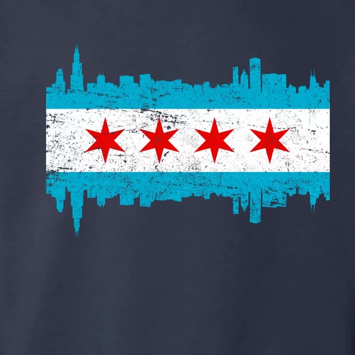 Chicago City Skyline Flag Vintage Toddler Hoodie