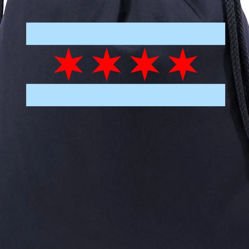 Chicago Flag Drawstring Bag