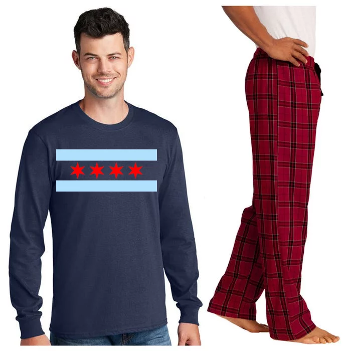 Chicago Flag Long Sleeve Pajama Set