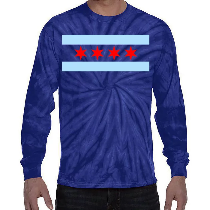 Chicago Flag Tie-Dye Long Sleeve Shirt