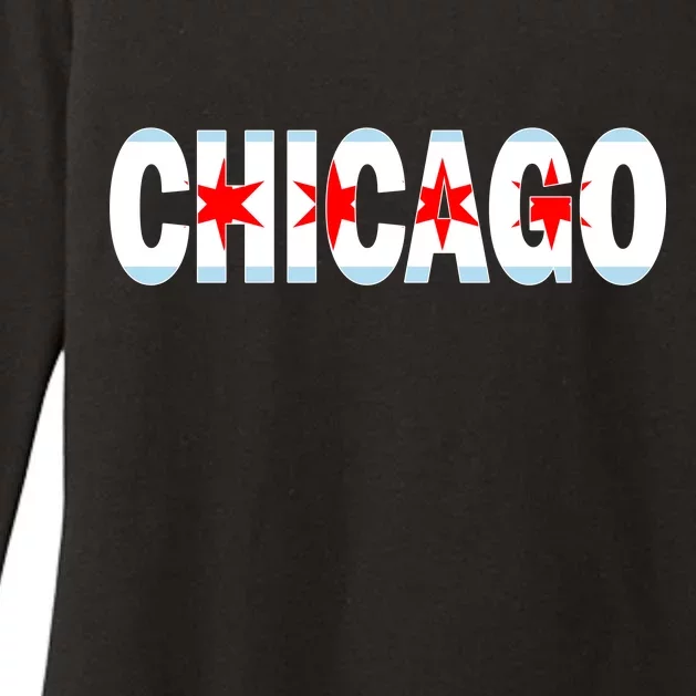 Chicago Flag Star Logo Womens CVC Long Sleeve Shirt