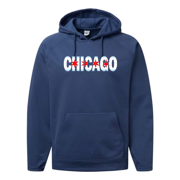 Chicago Flag Star Logo Performance Fleece Hoodie