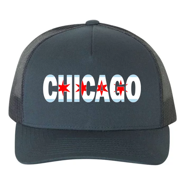 Chicago Flag Star Logo Yupoong Adult 5-Panel Trucker Hat